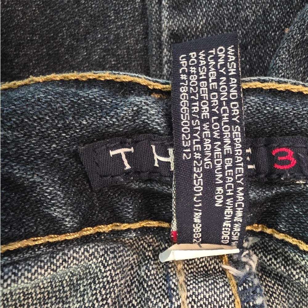 THRE3 Men's Jeans W30 L30 Dark Wash Straight Leg 100% Cotton - Picture 11 of 12